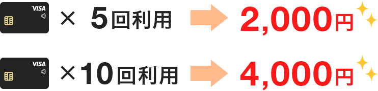 5回利用で2,000円 10回利用で4,000円