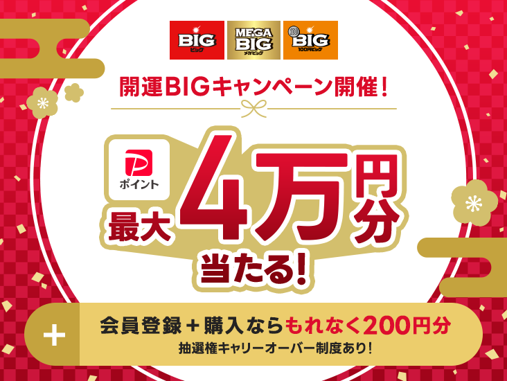 1等4万円分のPayPayポイントもらえる！ 開運BIGキャンペーン開催